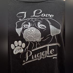 I Love My Puggle Black T-Shirt